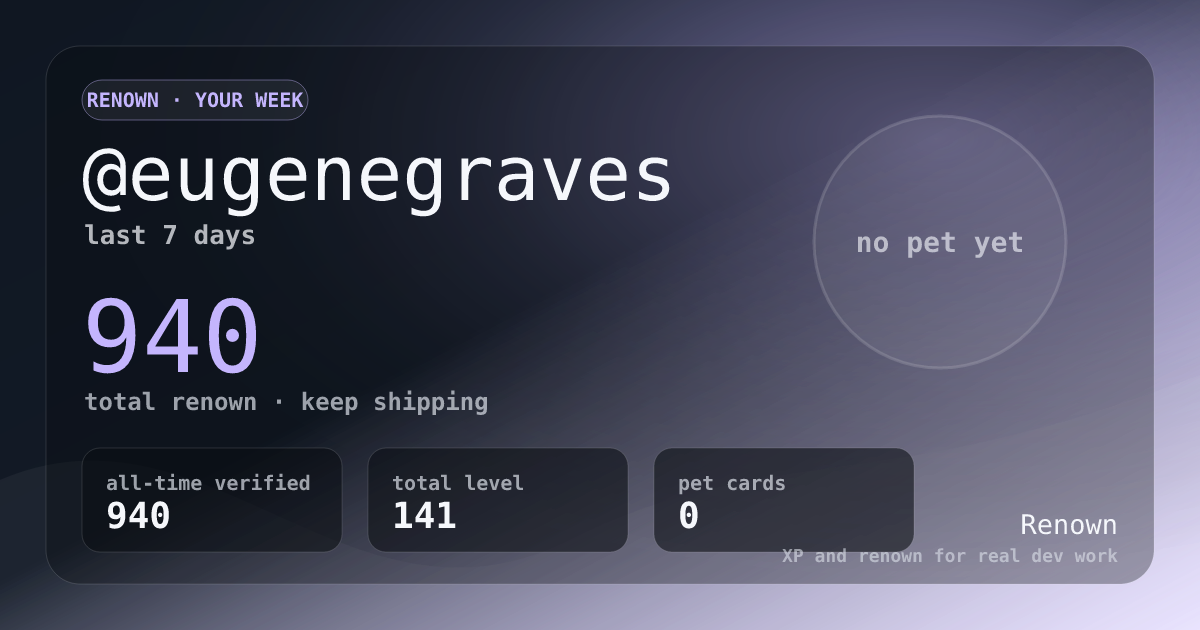 renown weekly recap card